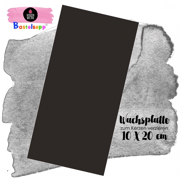 Wachsplatte Schwarz 20 x 10 cm